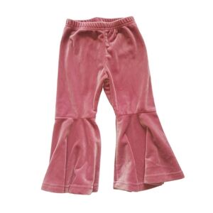 Velour Toddler Bell Bottom Pink Flare Pants Size XS